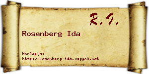 Rosenberg Ida névjegykártya