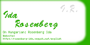 ida rosenberg business card